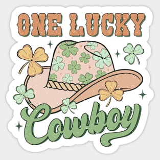 One Lucky Cowboy Western St Patrick's Day Irish Luck Sticker